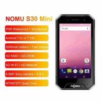 NOMU โทรศัพท์มือถือรุ่น S30มินิ,สมาร์ตโฟนแอนดรอยด์ IP68ทนทานกันน้ำ3G RAM 32G ROM 7.0แบตเตอรี่3000MAh 8MP สำหรับเล่นกีฬา4G LTE 4.7 ”โทรศัพท์มือถือ HD