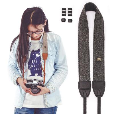 Universal Accessories Camera Shoulder Neck Strap Comfortable Cotton Leather Belt For Sony Zv1 Nikon Eos Dslr Camera Adjustable