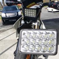 เหล็ก ₪♤โคมไฟไฟหน้า LED นิ้ว6ดวง4x H4สำหรับ XR650 XR400 Honda XR250และ Suzuki 4x6หลอดไฟหน้า Led