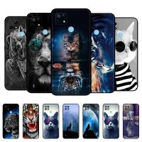 ❈ For Realme C21 Case For OPPO RealmeC21 C 21 Phone Back Cover 6.5 Funda RMX3201 Bumper black tpu case lion tiger wolf cat