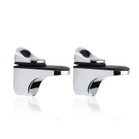 【CW】 2 Pieces Small Shelf Bracket Glass Wood Support 3-20mm Zinc Alloy Wall Mount Wine Cabinet Mouth Clamp