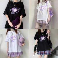 (พร้อมส่ง) Fashion Dress SHOP-?เสื้อโอเวอร์ไซส์แขนสั้นสีขาว  เสื้อยืด ลายการ์ตูน เเนวสตรีท คอกลม  แฟชั่นสไตล์เกาหลี?