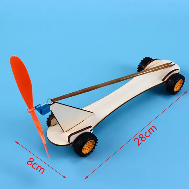 Cneng STEM Toy Rubber Band Power Car Assembly Toy Educational Science
