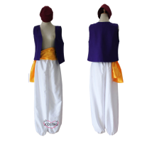 Hot Movie Aladdin Lamp Prince Full Set Vest Pants Hat for Men Boys Halloween Party Cosplay Costume Performance Clothing