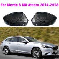 หมวกหุ้มกระจกมองหลังเคสกันกระแทกกระจกด้านข้างรถสีดำสดใสสำหรับ Mazda 6 Atenza 2014 2015 2016 2017 2018