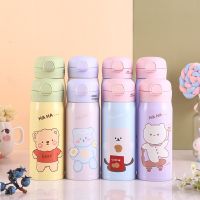 Cartoon Cute Vacuum Stainless Steel Thermo Water Bottle Portable Bomb Cover Drinking Cup For Kids Girl Student Insulated Bottles