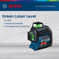 Bosch GLL 3D วัดระดับเลเซอร์3-60 XG 12เส้นลำแสงสีเขียวเครื่องวัดระดับเลเซอร์ความแม่นยำสูงมืออาชีพ30เมตร360แนวตั้งแนวนอน