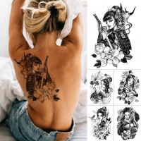 【hot】☃♞☂  Temporary Sticker Samurai Flash Tattoos Sketch Arm Fake Tatoo Men