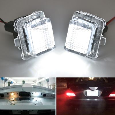 ✁ 2Pcs/A Set 12V LED Car License Plate Light For Mercedes Benz C E CL Class W204 W212 C207 W221 S204 C216 Lamp Replacement Canbus