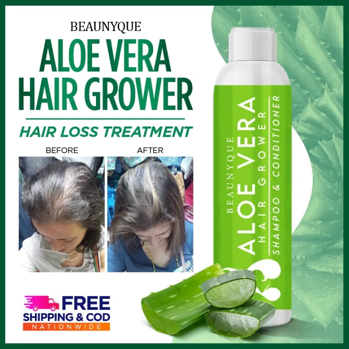 Aloe Vera Hair Grower Shampoo Conditioner Organic 250mL w Castor Oil for Men Women Hair Growth