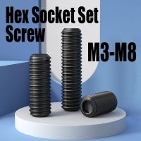 10PCS M3 M4 M5 M6 M8 Grade 12.9 Alloy Steel Headless Cup Point Set Screw Black Hex Socket Set Screw Grub Screw Screw Nut Drivers