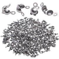 100pcs Stainless Steel Top knots Covers Clamshell Bead Craft Material for Jewelry Making Supplies Accessories Handicraft Fitting Beads