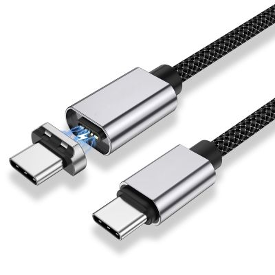 สายเคเบิลยูเอสบีแม่เหล็ก C 100W (สูงสุด20V/5A) สาย USB-C กับ USB-C USB สำหรับโอนย้ายข้อมูลสายชาร์จสำหรับแล็ปท็อป