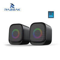 Razeak รุ่น RSP-X12 ลำโพงไฟสลับหลายสี เสียงดี Speaker 2.0 CHANEL SYSTEM เบสแน่น รับประกันสิยค้า 2 ปี