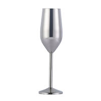 Stainless Steel Champagne Flutes Glass 260ML Unbreakable BPA Free Champagne Wine Glasses for Wedding, Parties and Anniversary