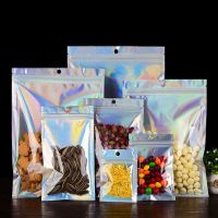 【CC】 Resealable Translucent Holographic Zip Lock Storage Hologram Snack Socks Cosmetics X-mas Pouches