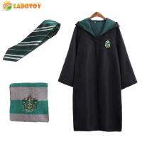 6 Pieces Set Magic Robe Clothing Halloween Clothes Potter Cosplay Costume Durable Black for Halloween Gifts Kids for Adult