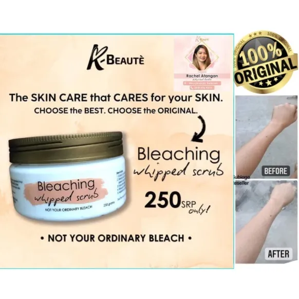 K’Beaute’ Bleaching Whipped Scrub/Cream 250g 2x Whitening Power Removes