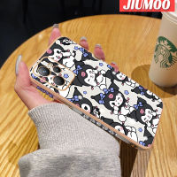 JIUMOO เคสสำหรับ Realme C35 C31 Narzo 50A Prime GT Neo3 Q5i Narzo 50i Prime เคสการ์ตูน Happy Kuromi ใหม่ลายพื้นผิวกรอบสี่เหลี่ยมเคสนิ่มซิลิกาเจลกันกระแทกเคสมือถือเลนส์กล้องถ่ายรูปรวมทุกอย่าง