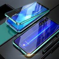 เต็มร่างกายพลิกกรณีปกแม่เหล็กสำหรับหัวเว่ยเกียรติ 20 Pro โนวา 5 ครั้ง honor20 Lite กรณี 360 สองด้านฝาครอบแก้วแม่เหล็กโลหะ