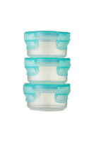 Inno Baby : INOLOCK-301 กล่องบรรจุอาหาร EZ Lock Round 4 oz. / 3 pk. - Aqua