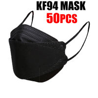 FaceMaskA 50pcs Kf94 4 Layer Non-woven Protection Filter 3d Anti Dust Anti Fog and Smoke Black Washable Clothmade In Korea Kf94 Facemask with Design K