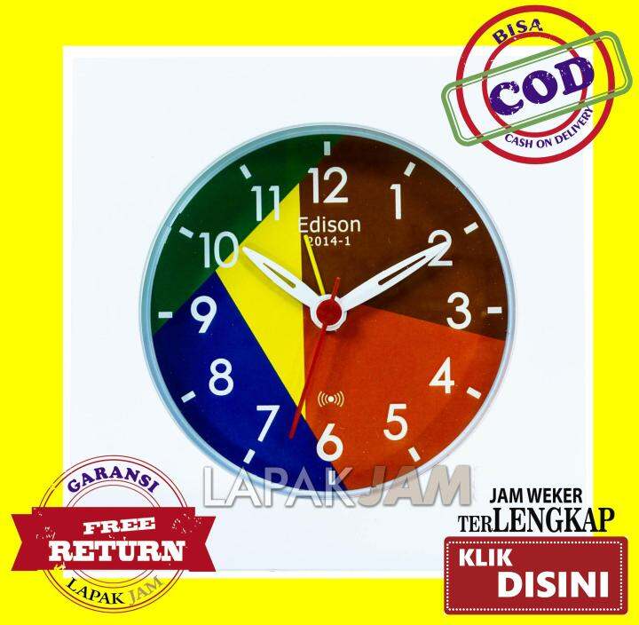 Jam Weker Kotak Minimalis Alarm Beep Hiasan Dinding Edison 20141