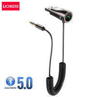 Licheers Aux บลูทูธอะแดปเตอร์ไร้สายบลูทูธ5.0รับสำหรับรถยนต์3.5มิลลิเมตรแจ็ค Dongle เคเบิ้ลลำโพงเสียงเพลงส่งสัญญาณ