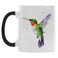 Watercolor Bird Hummingbird Morphing Mug Heat Sensitive Color Changing Coffee Mug Cup 360ML