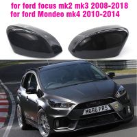 หมวกแก๊ปผ้าคลุมกระจกมองหลังคาร์บอนไฟเบอร์/สีดำ,สำหรับ Ford Focus MK3 MK2 Mondeo Mk4ปรับโฉม2010-2014