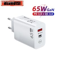 Hjghfhf 3.0อะแดปเตอร์เครื่องชาร์จ GaN 65W สำหรับแล็ปท็อปแมคบุ๊คประเภท C ที่ชาร์จเร็ว iPhone 13 14 iPad