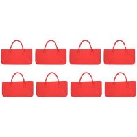 8X Felt Purse, Felt Storage Bag Large Capacity Casual Shopping Bag - Red