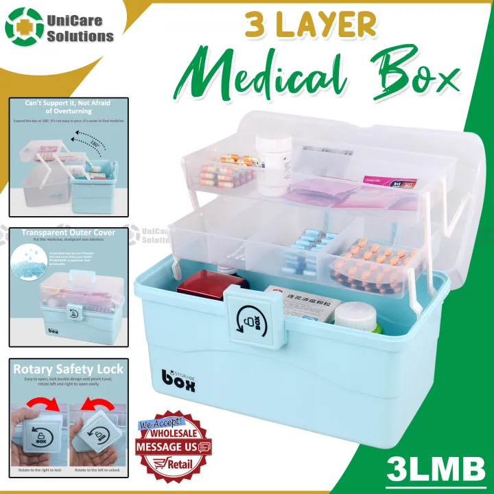 UniCare Solutions 3LMB 3 Layer Medicine Box Family Pack Emergency First