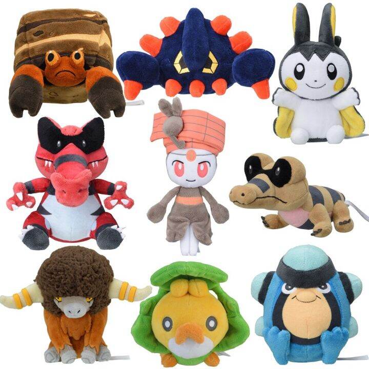 Genuine Pokemon Fit Series Dolls Plush Toy Meloetta Emolga Krookodile ...