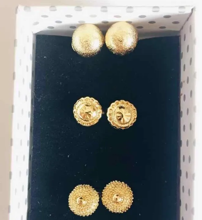 3pairs for p139 14k Bangkok gold plated earrings | Lazada PH