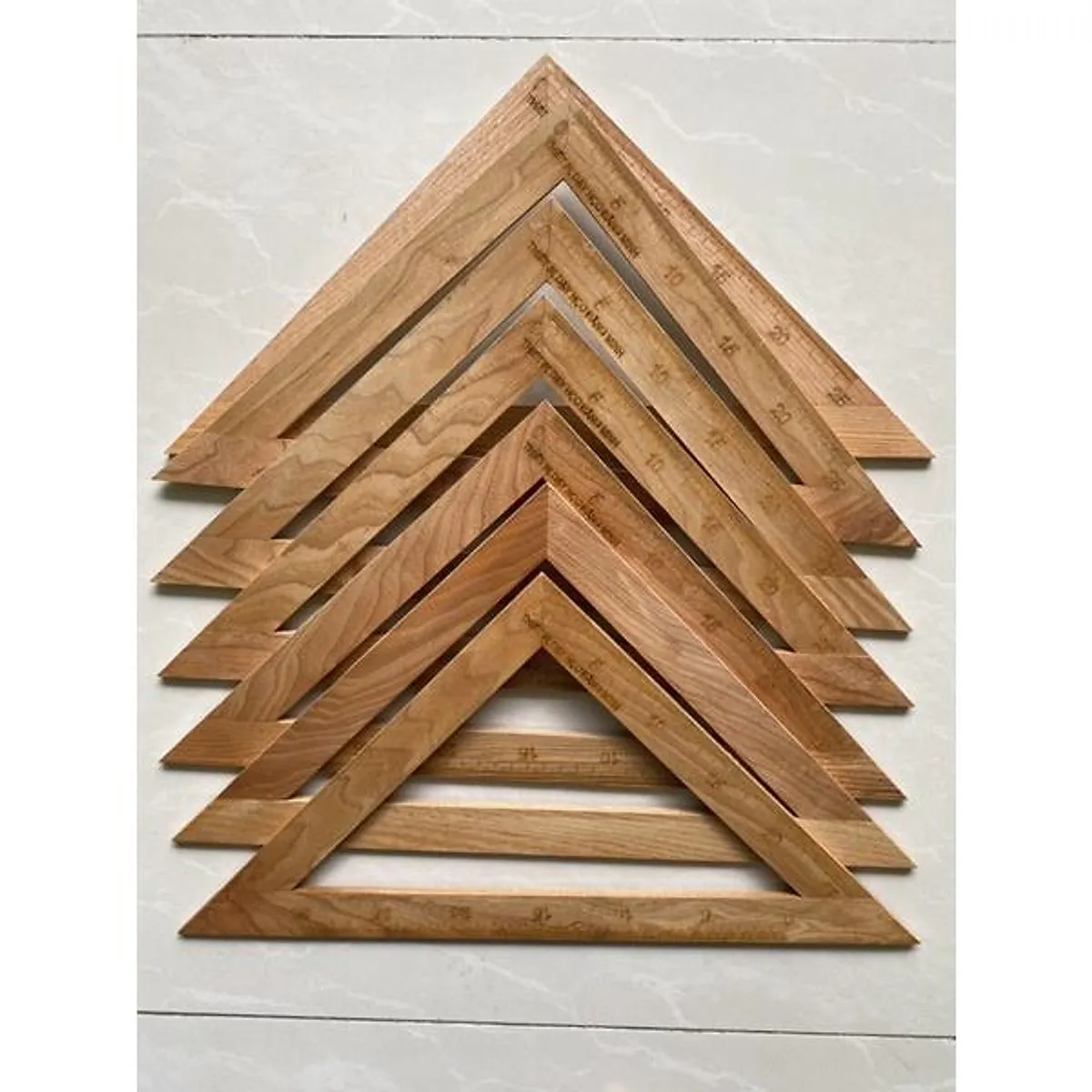 Bộ thước Eke tam giác cân gỗ sồi - Thước hình học toán học giáo ...