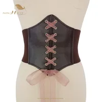 SISHION 2022ใหม่ Gaine Amincissante F Emme VD2631ลูกไม้ขึ้น Steampunk โกธิคเอวกว้างสีดำสีขาวกาแฟ Underbust เข็มขัดรัดตัว