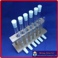 【CW】﹊  Sales promotion 1pcs wooden test rack(6holes) 12pcs glass tube 12pcs silicone stopper