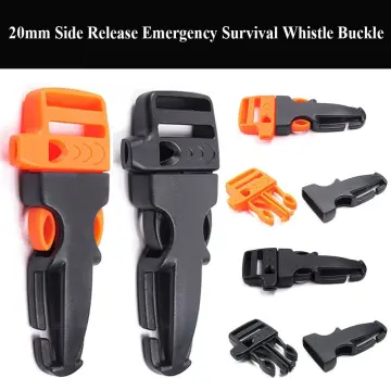 2/4/8pcs High Quality 550 Paracords Outdoor Curved Emergency Tool Side  Release Buckle Survival Whistle Buckles Paracord Accessories Bracelet Strap  8PCS STYLE 1 