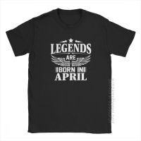 Legends Are Born In April Vintage Birthday T-Shirt Anniversary T Shirt Man Crew Neck Tops Gift Tee Shirt Purified Cotton Clothes S-4XL-5XL-6XL