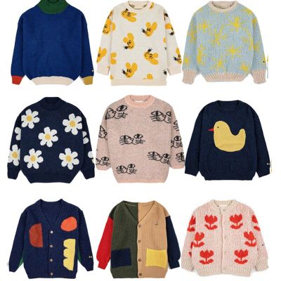 BC 2023 New winter Kids Knit Sweaters Baby Boys Girls Cute Print Long Sleeve Pullover Sweaters Toddler Child Cotton Outwear Tops
