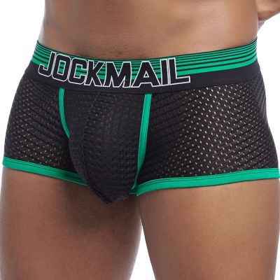 JOCKMAIL New Sexy Men Underwear Boxer Breathable Mesh Male Underpants U convex Men Boxer Mens Trunks Summer mens clothes