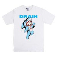 [S-5XL]ผ้าฝ้าย 100% เสื้อยืด พิมพ์ลายซานต้าครอส Band DRAIN สไตล์พังก์ S-5XL