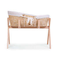 CHILDHOME ตะกร้านอนเด็กพร้อมขาตั้ง Moses Basket with Natural Stand - Jersey OFFWHITE