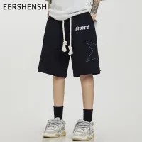 EERSHENSHI กางเกงขาสั้นกางเกงขาสั้นหลวมของผู้ชายแฟชั่นวัสดุฝ้ายเสื้อผ้าผู้ชาย