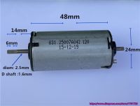 Brand new 24*48mm 6V 3000rpm 12V 6000rpm carbon brush motor 2.5mm double output shaft DC motor ~ Electric Motors