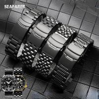 ﹍₪ สายนาฬิกาสแตนเลสสำหรับ Seiko No. 5/Water Ghost/Submersible Can/Citizen Eco-Drive Watch Band T 20 22mm