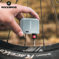 ROCKBROS จักรยานไฟฟ้าปั๊มอลูมิเนียมอัลลอยแบบพกพาจักรยานบนถนน MTB แรงดันสูง100PSI สูบลมได้อย่างรวดเร็วอุปกรณ์จักรยานเครื่องสูบลม