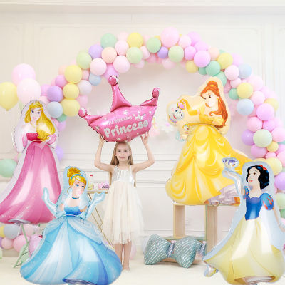 pcs ขนาดใหญ่แช่แข็ง Elsa Anna Belle Snow White Cinderella Disney Princess ลูกโป่งฟอยล์วันเกิดตกแต่งสำหรับเด็ก Globos-iewo9238