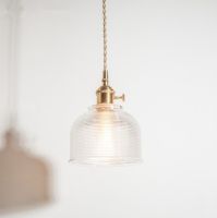 Glass Pendant Light Nordic Pendant Lamp Copper Lamp Brass Creative Minimalist E27 Transparent Lampshade For Restaurant Light